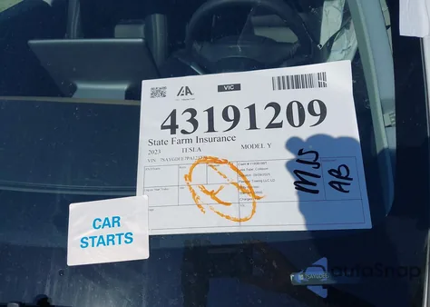 2023 Tesla Model Y Awd/Long Range Dual Motor All-Wheel Drive from USA, damaged, VIN 7SAYGDEE7PA123770